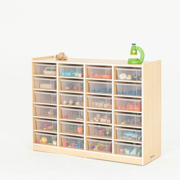 Armoire à Rayonnages avec 24 Compartiments, Bacs Compris