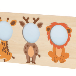 Élément Mural avec Miroir – Animaux de Safari