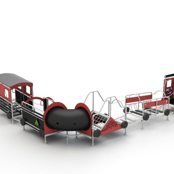 Trenino Rosso, 12 pezzi – con tunnel per gattonare