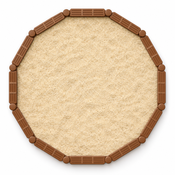 Sandkasten-Set XXL – 12 Elemente (Zwölfeck)