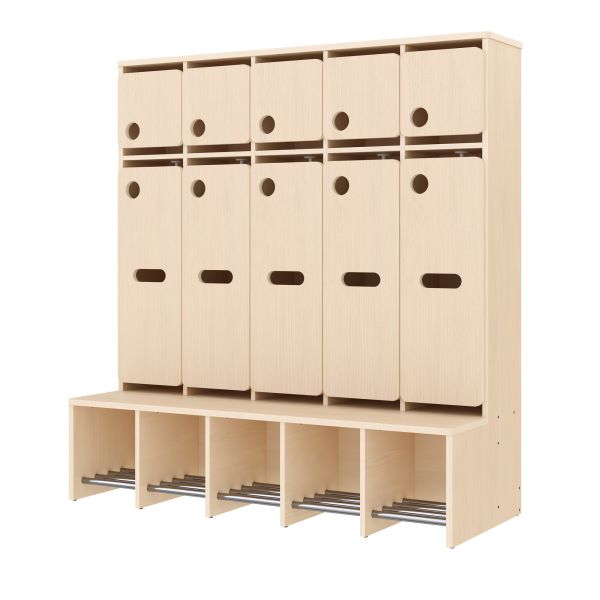 Vestiaire Complet, 5 Places, Hauteur d'assise: 31 cm