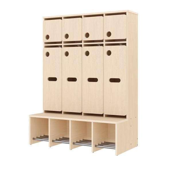 Vestiaire Complet, 4 Places, Hauteur d'assise: 31 cm