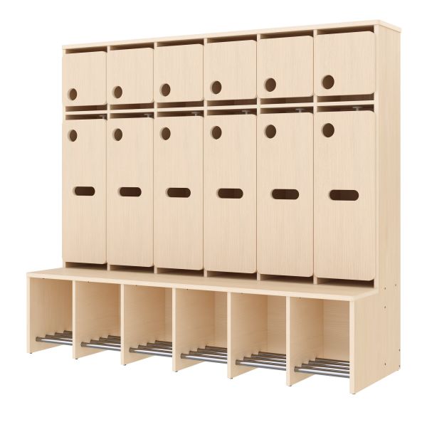 Vestiaire Complet, 6 Places, Hauteur d'assise: 35 cm