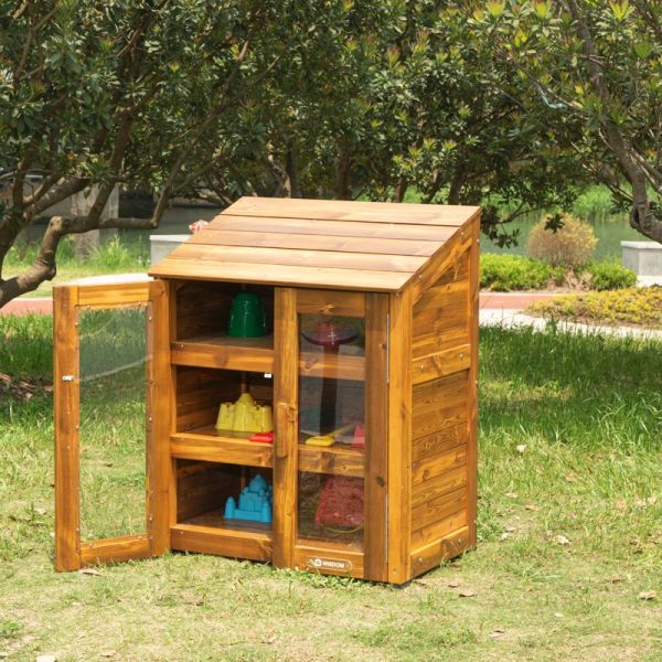Armario al aire libre con puertas transparentes