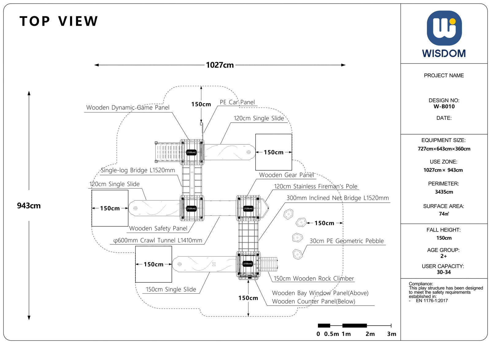 Play Structure Liv – Technische Zeichnung