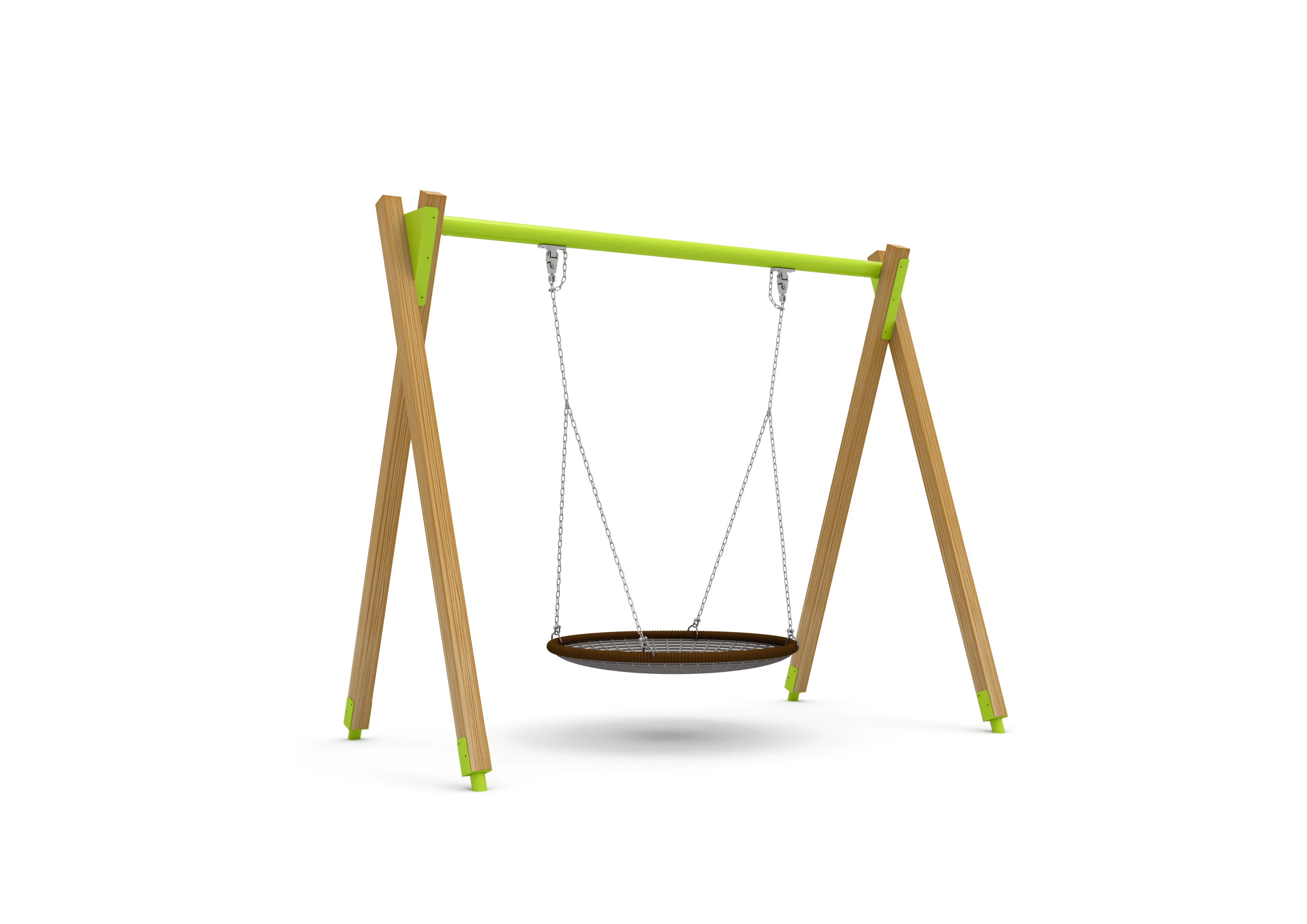 Nestschaukel mit Holzpfosten (Limette) – SW-351D_Nestschaukel_mit_Holzpfosten