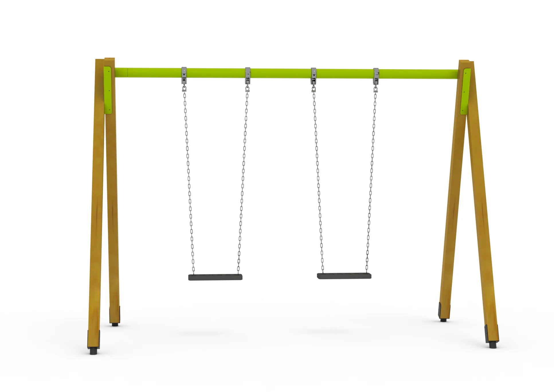 Double Swing with Wooden Posts (Lime) – SW-3502_Doppelschaukel_mit_Holzpfosten