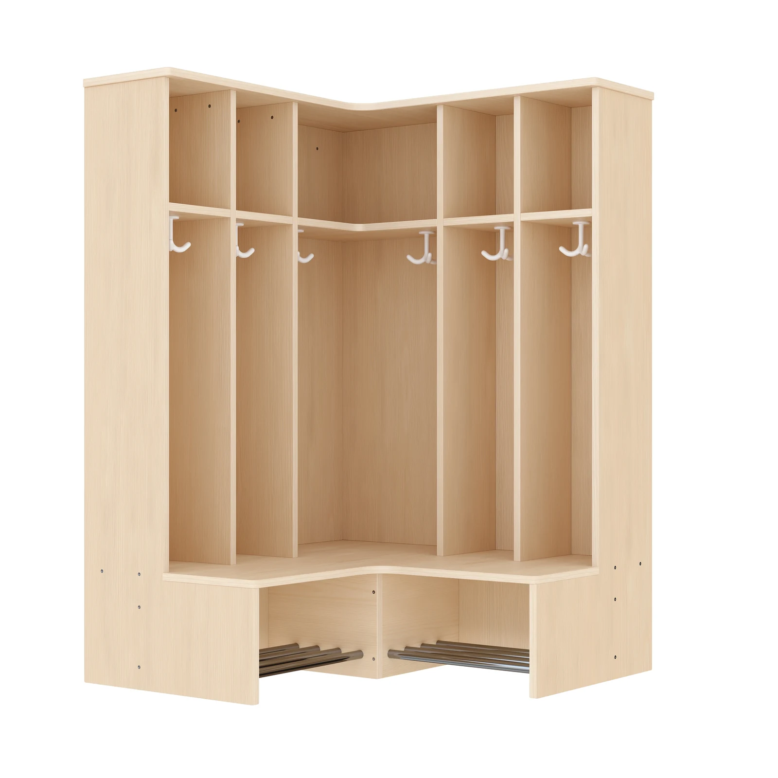 Vestiaire d'Angle Complet, 6 Places, Hauteur d'assise: 26 cm – KB1-DG25179-30-26_01