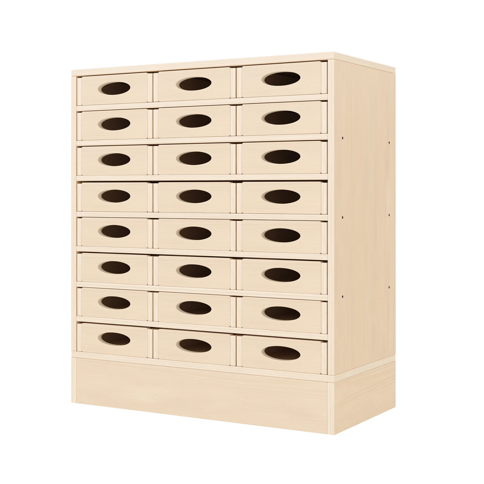 Armario de Estante 79-80, 24 Cajas de Material (con zócalo de madera) – KB1-DG25215-30-S_01