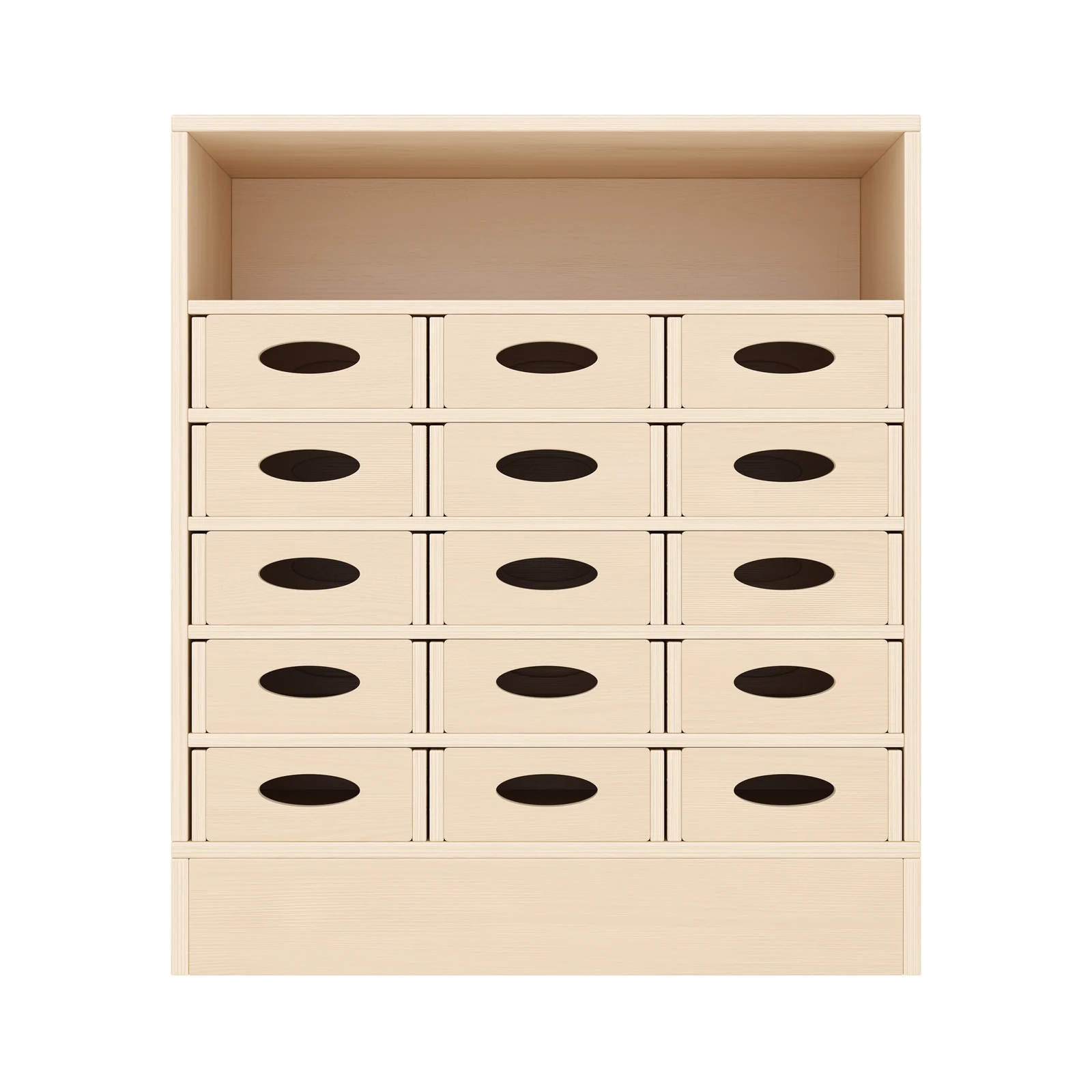 Armoire à Rayonnages 79-80, 15 Bacs Matériel (avec socle en bois) – KB1-DG25214-30-S_03