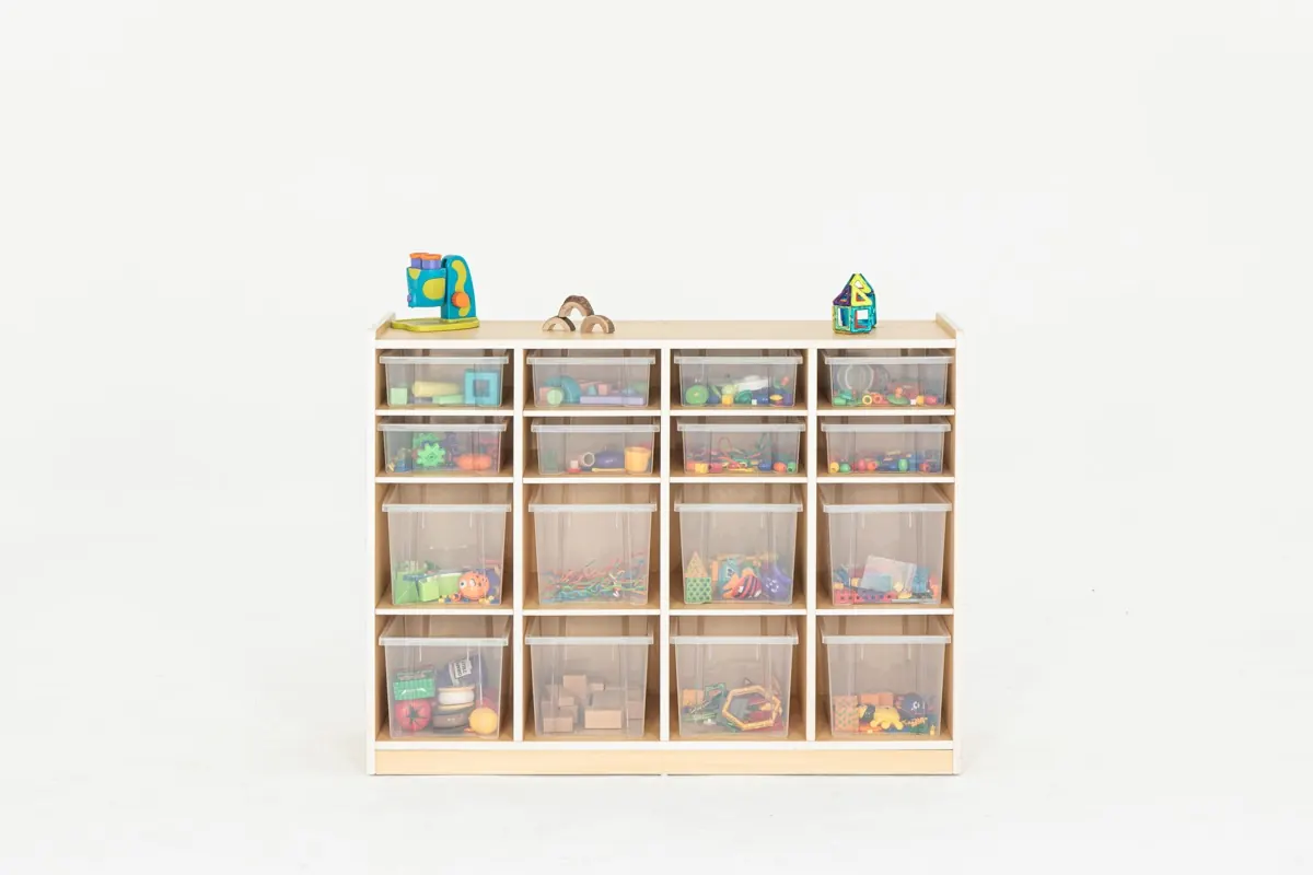 Armoire à Rayonnages avec 16 Compartiments, Bacs Compris – KB1-AZ12141-F_01