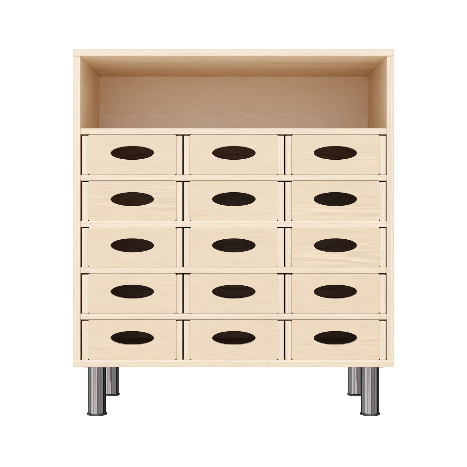 Armario de Estante 79-80, 15 Cajas de Material (con patas de zócalo de altura ajustable) – KB1-DG25214-30-MF_03