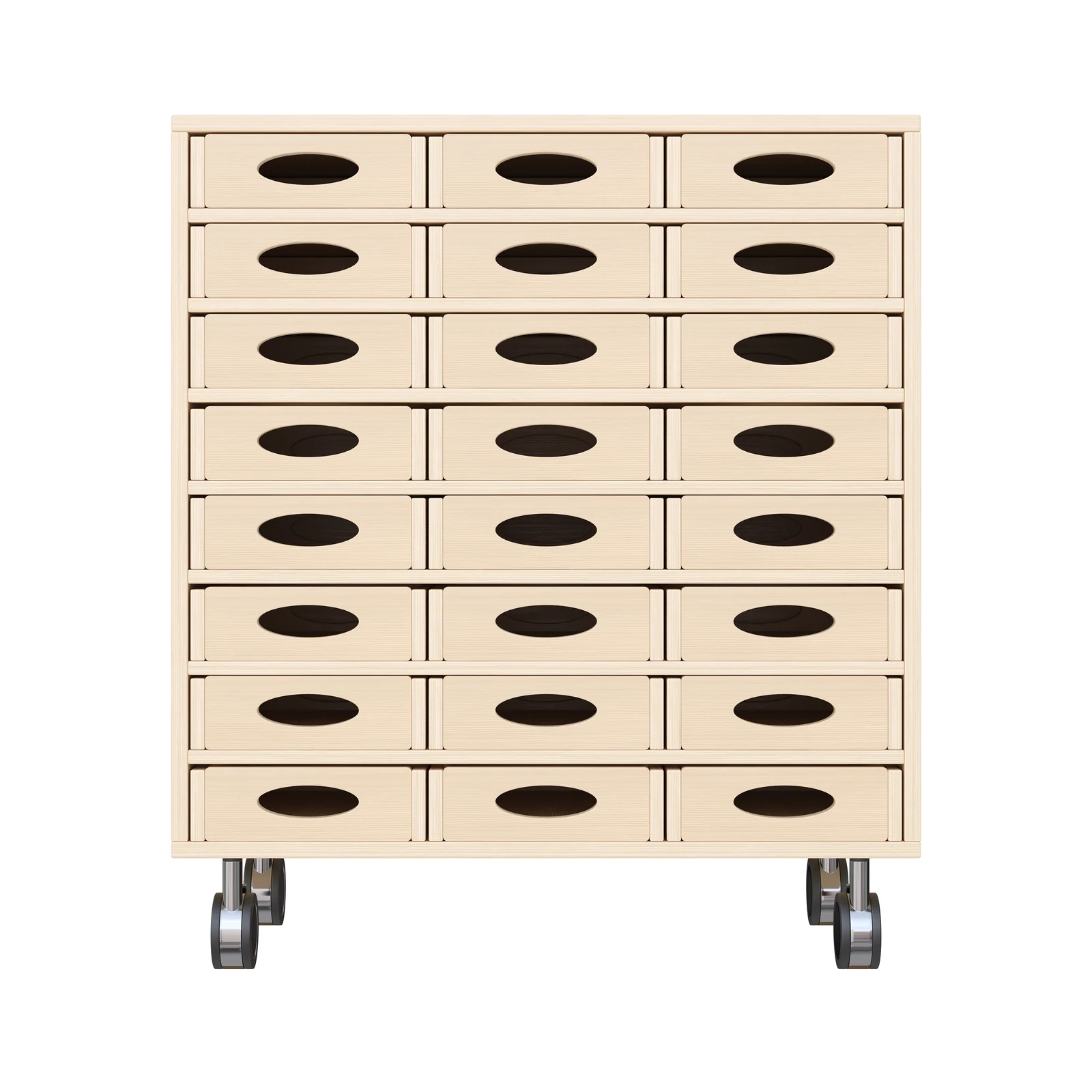 Armoire à Rayonnages 79-80, 24 Bacs Matériel (avec roulettes équipées de freins de stationnement) – KB1-DG25215-30-R_03
