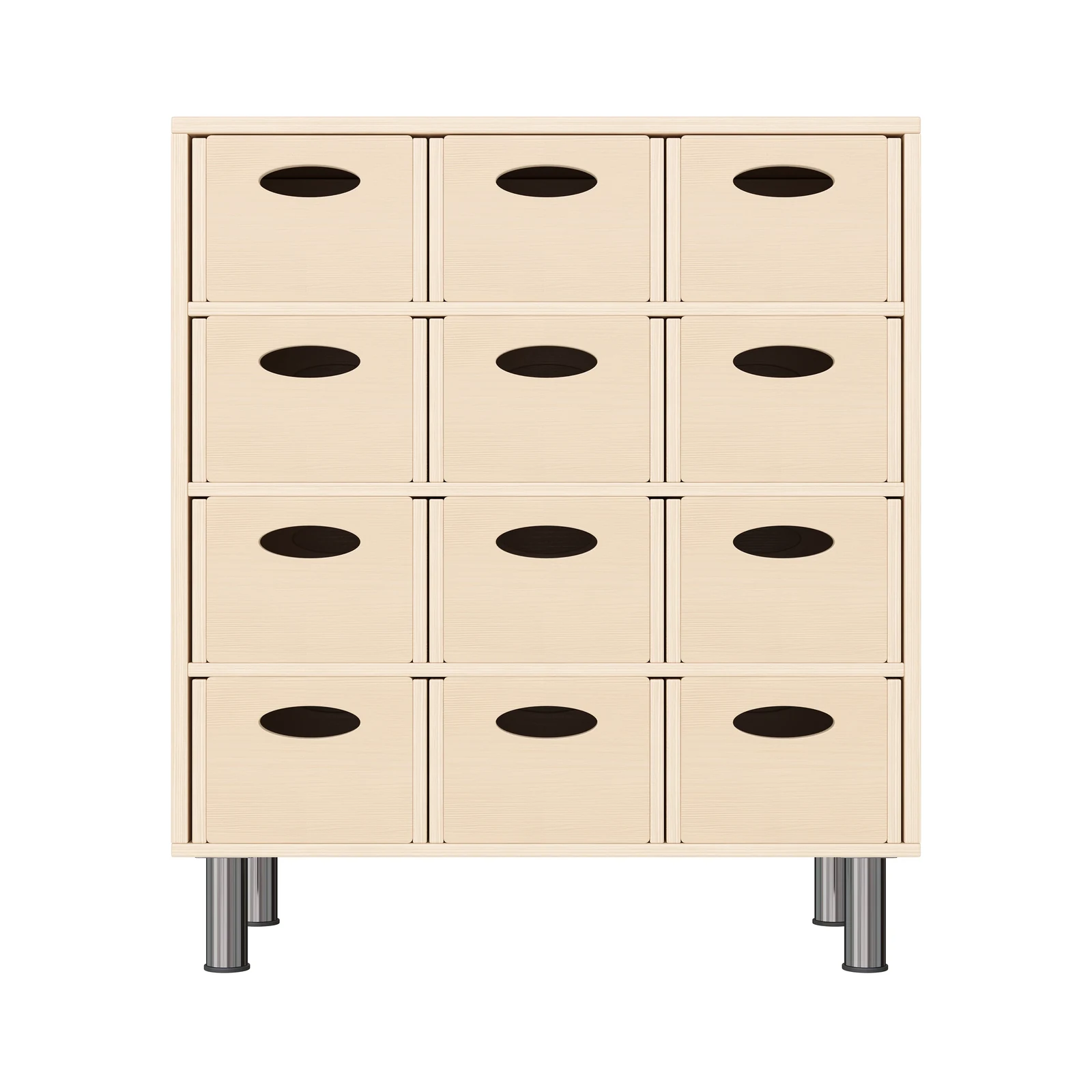 Armoire à Rayonnages 79-80, 12 Bacs Matériel (avec pieds de socle réglables) – KB1-DG25213-30-MF_03