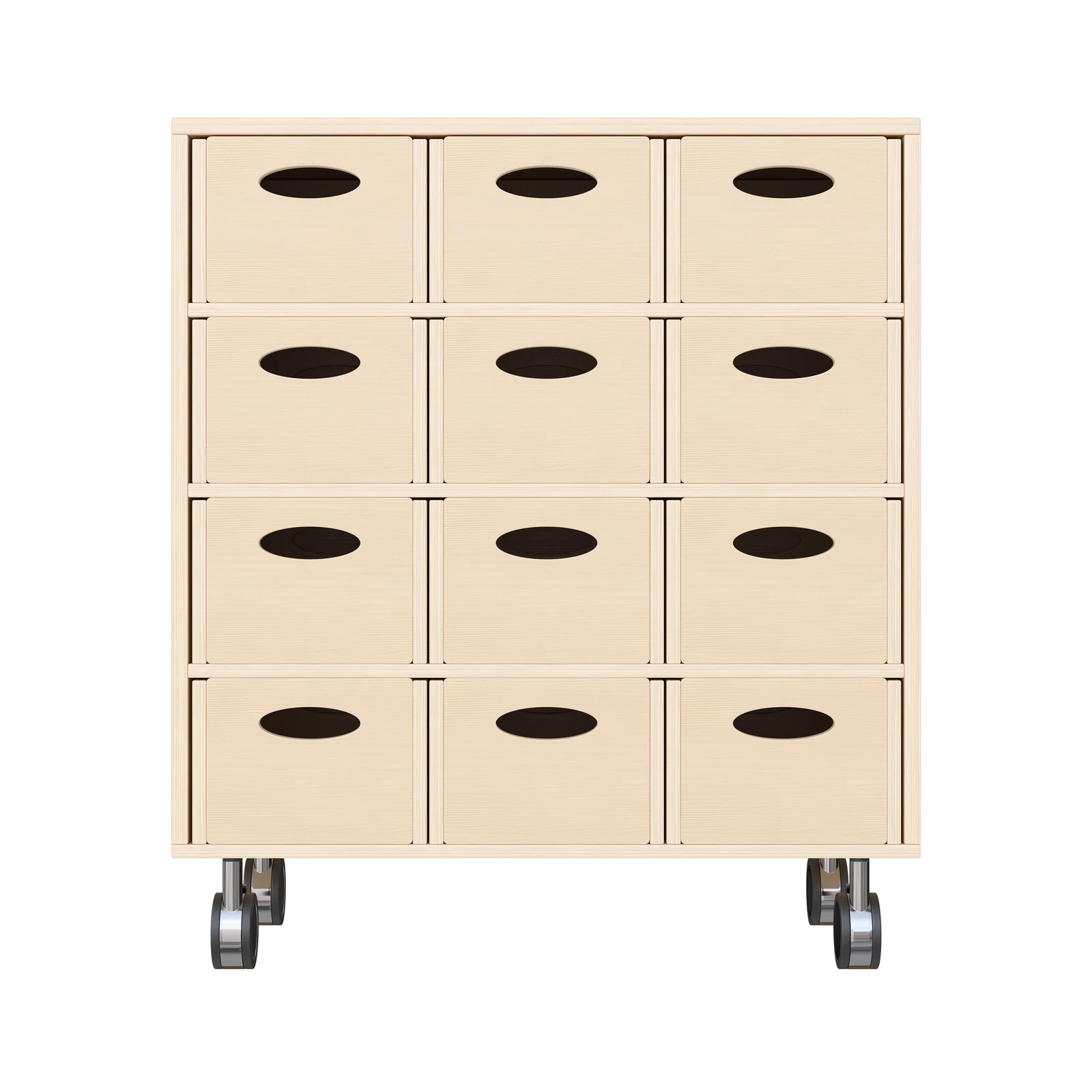 Armoire à Rayonnages 79-80, 12 Bacs Matériel (avec roulettes équipées de freins de stationnement) – KB1-DG25213-30-R_03