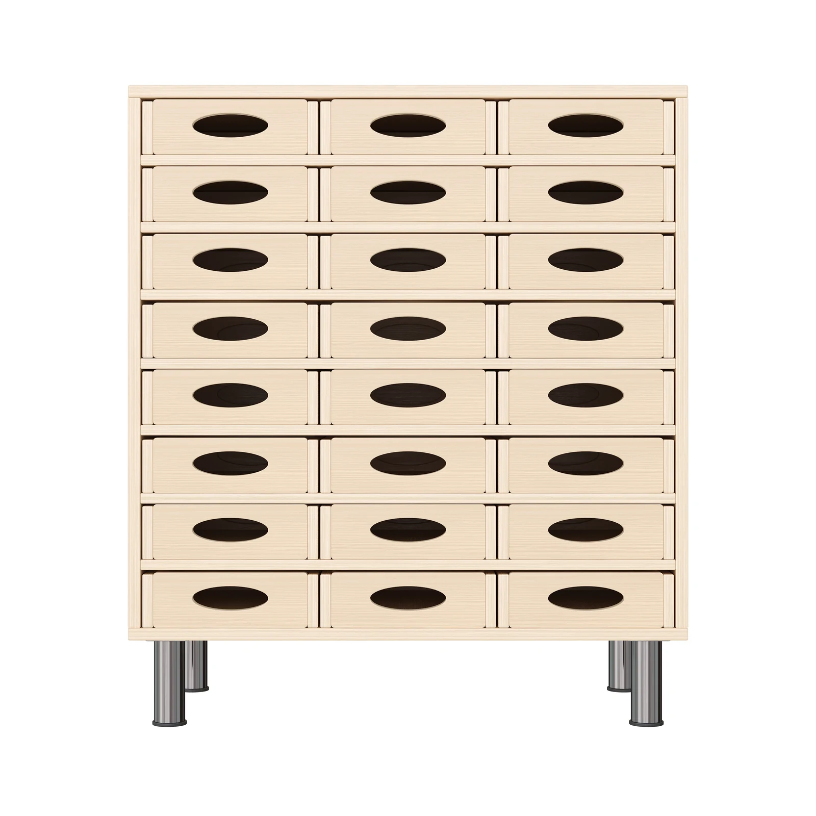 Armoire à Rayonnages 79-80, 24 Bacs Matériel (avec pieds de socle réglables) – KB1-DG25215-30-MF_03