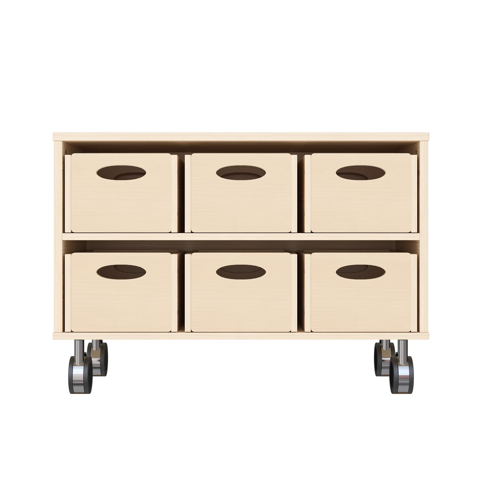 Armadio a Scaffali 44-80 con 6 Cassette per Materiali (con rotelle bloccabili) – KB1-DG25202-30-R_03