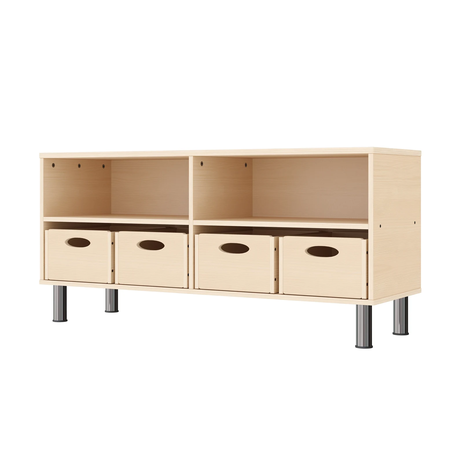 Armario de Estante Doble 44-120 con 4 Cajas de Material (con patas de zócalo de altura ajustable) – KB1-DG25203-30-MF_01