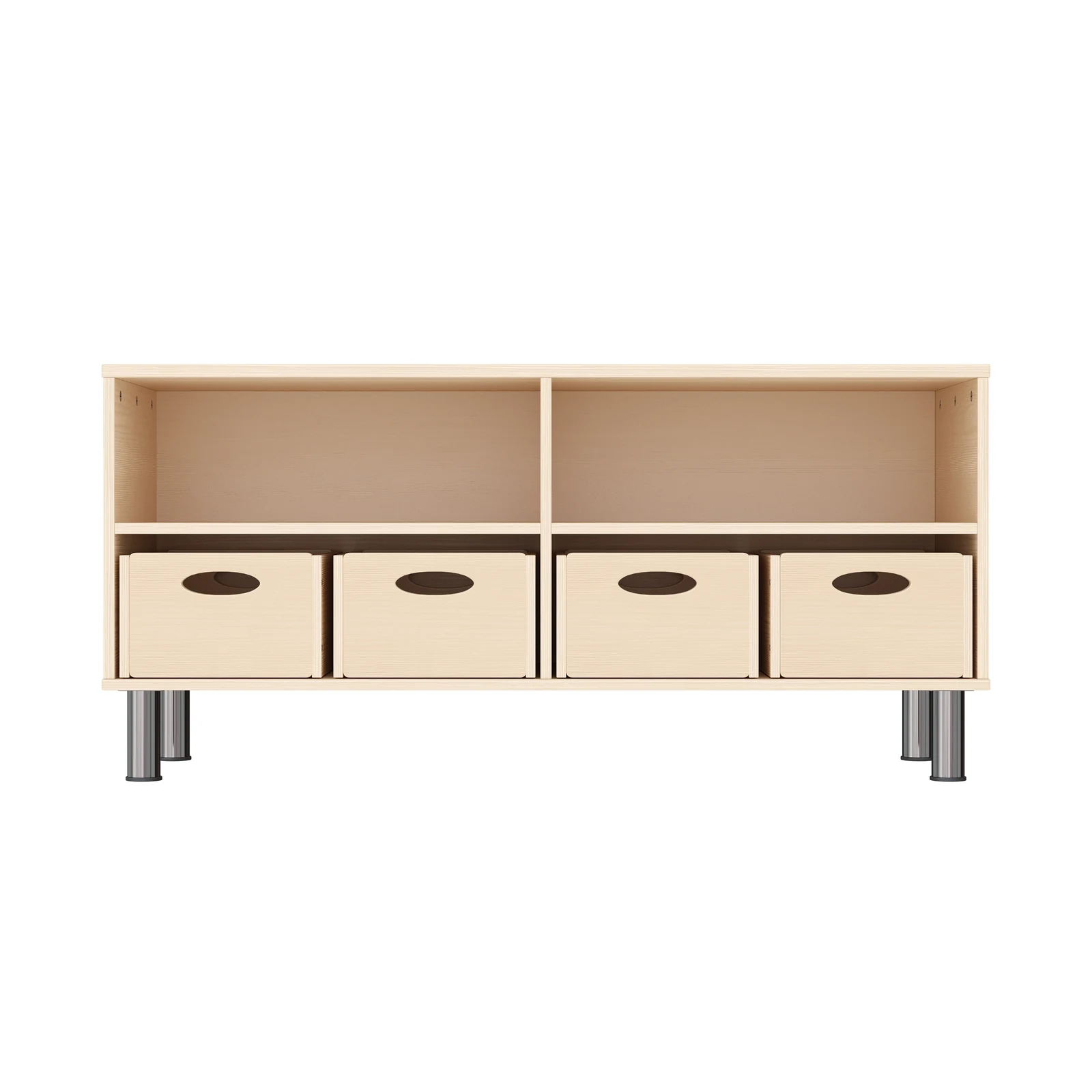 Armario de Estante Doble 44-120 con 4 Cajas de Material (con patas de zócalo de altura ajustable) – KB1-DG25203-30-MF_03