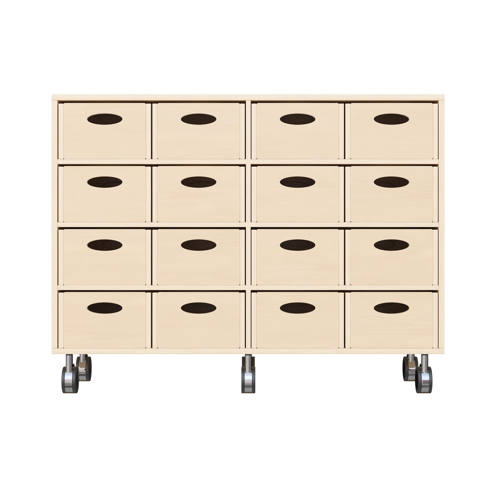 Armario de Estante 79-120, 16 Cajas de Material (con rodillos de freno de bloqueo) – KB1-DG25219-30-R_03