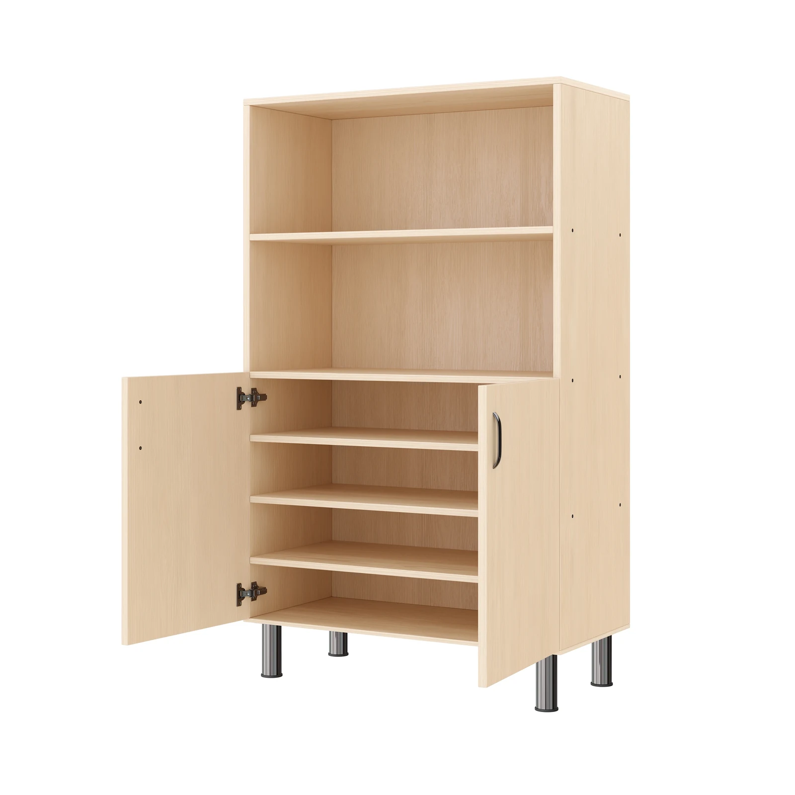 Armoire à Rayonnages 120-80, 2 Portes, 2 Compartiments (avec pieds de socle réglables) – KB1-DG25227-30-MF_04