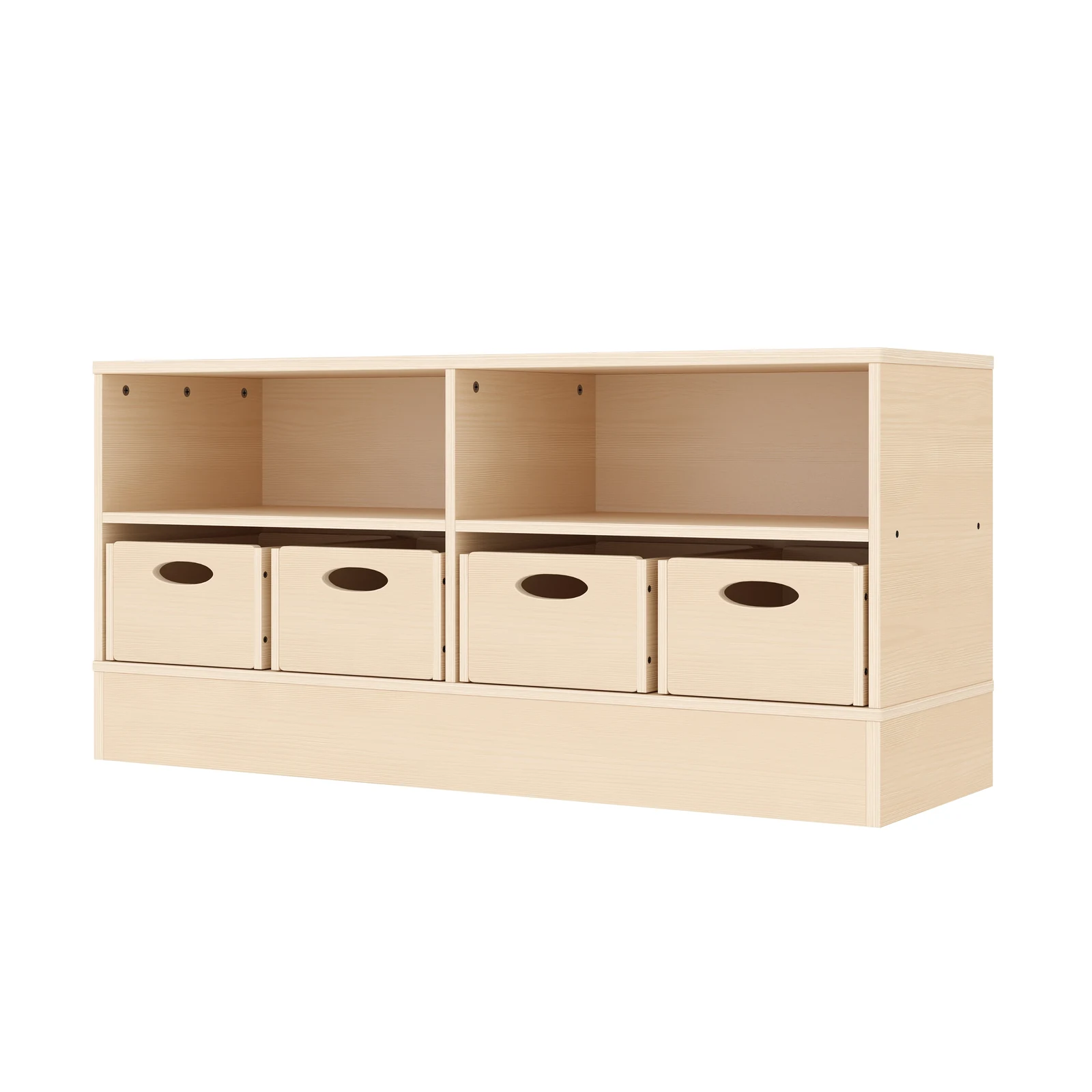 Armario de Estante Doble 44-120 con 4 Cajas de Material (con zócalo de madera) – KB1-DG25203-30-S_01