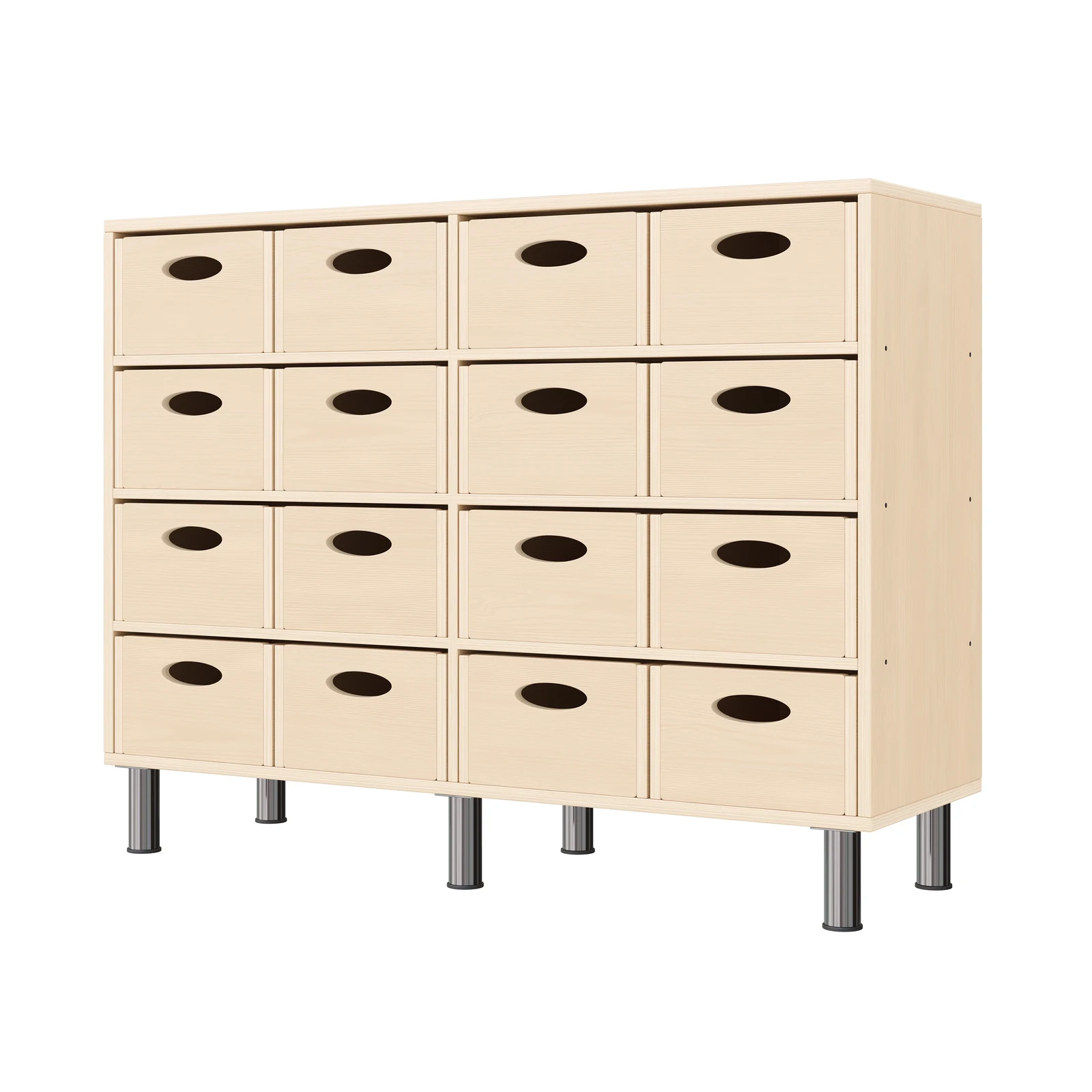Armadio a Scaffali 79-120, 16 Cassette per Materiali (con piedi regolabili in altezza) – KB1-DG25219-30-MF_01