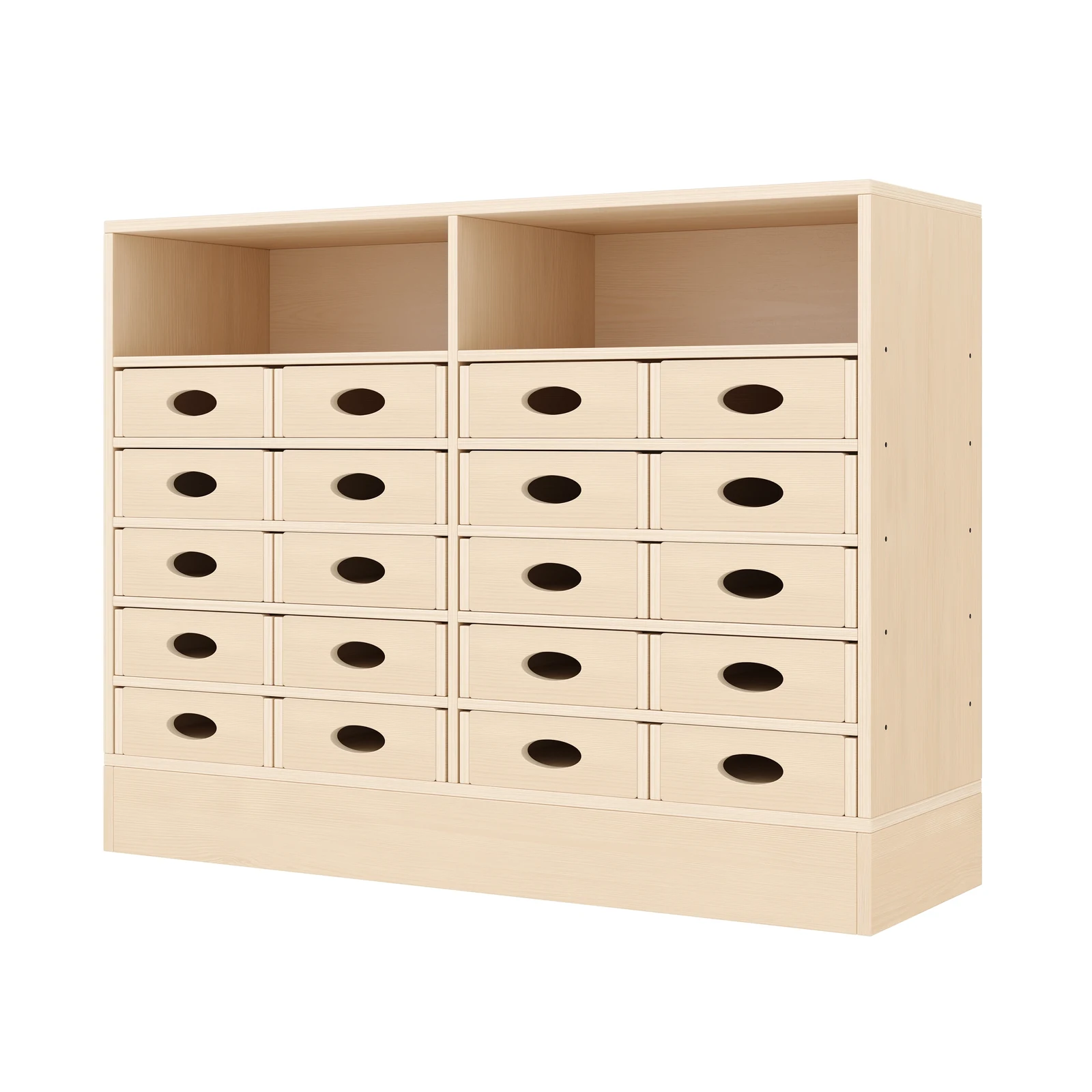 Armoire à Rayonnages 79-120, 20 Bacs Matériel (avec socle en bois) – KB1-DG25220-30-S_01