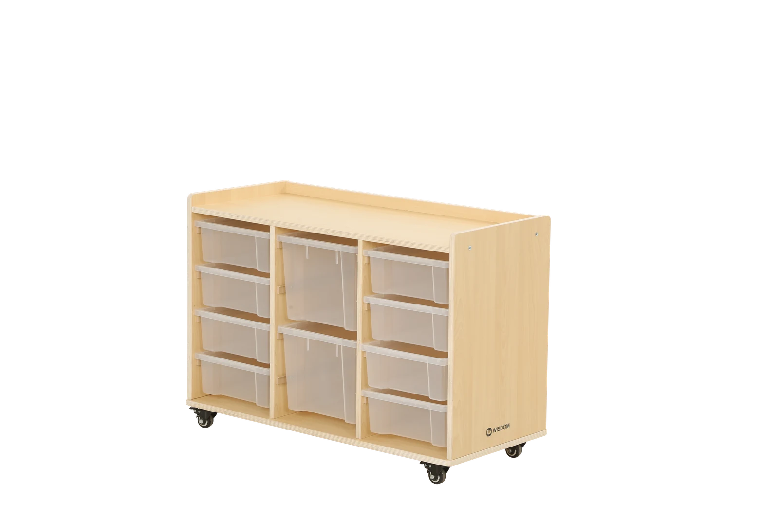 Étagère mobile à 3 rangées, avec 8 petits et 2 grands bacs – KB1-DG016-V01-F_01