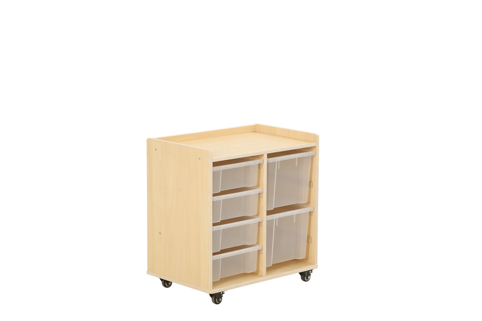 Étagère mobile à 2 rangées, avec 4 petits et 2 grands bacs – KB1-DG014-V01-F_01