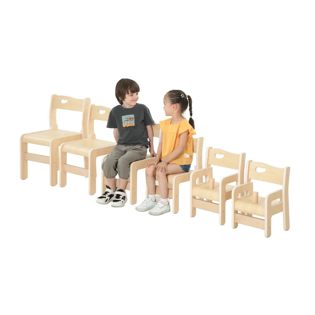 Chaise Ole, hauteur d'assise 18 cm, avec accoudoir et entre-jambes – KB5-AZ1A18-30_03