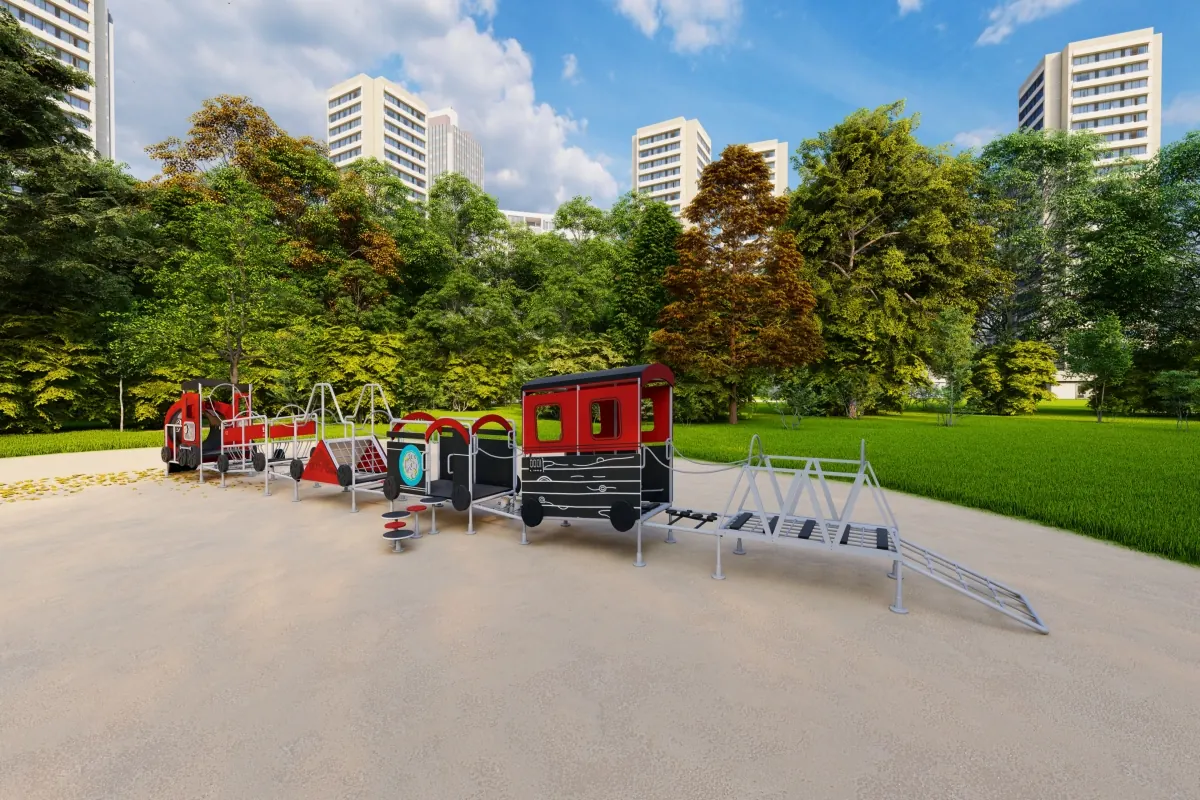 Petit Train Rouge, 12 éléments – sans tunnel à ramper – HW1-S1A352-10129_02