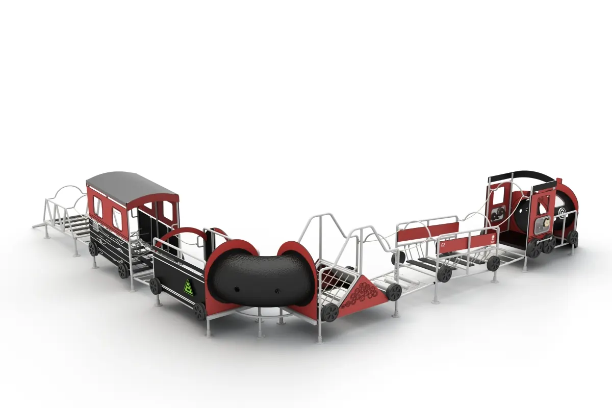 Trenino Rosso, 12 pezzi – con tunnel per gattonare – HW1-S1A353-10129_01