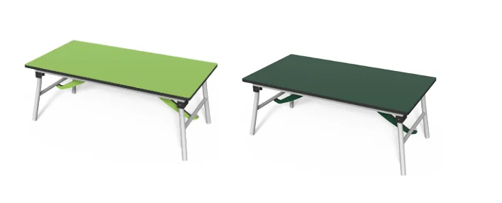 Tavolo pieghevole da esterno in PE, 120 cm, altezza 46 cm (Verde scuro e Lime) – HW4-SZ016-110122-A_01