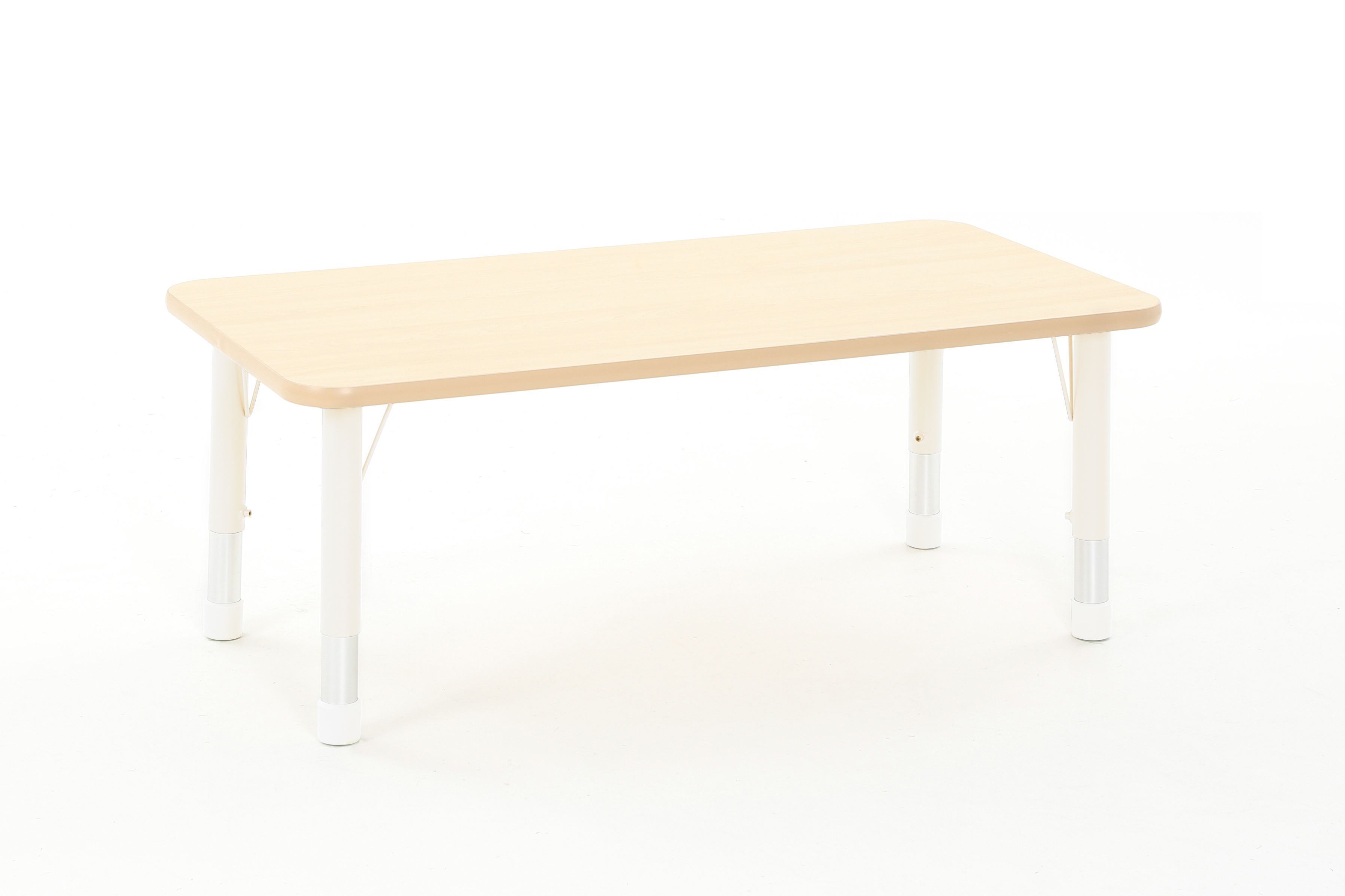 Tisch Owlaf, rechteckig, 120 x 75 cm, höhenverstellbar, Tischoberfläche - Melamin, Farbe Tischbeine: Beige – 7Y9A8646