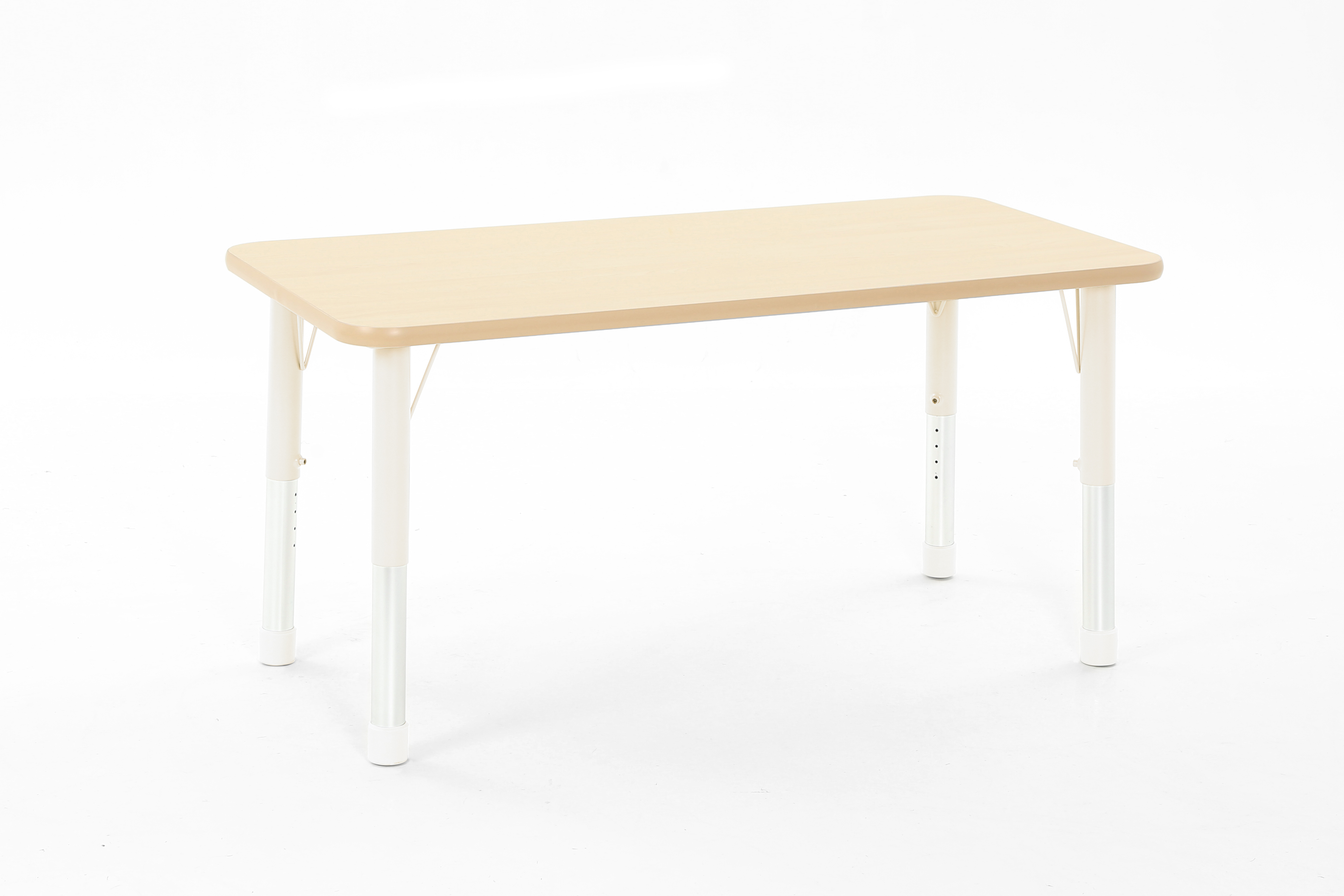 Tisch Owlaf, rechteckig, 120 x 75 cm, höhenverstellbar, Tischoberfläche - Melamin, Farbe Tischbeine: Beige – 7Y9A8642