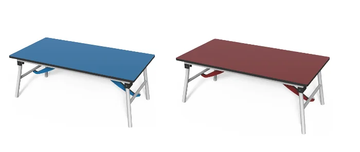 Outdoor PE-Klapptisch 120 cm, Höhe 46 cm (Blau & Granatrot) – tisch-bank-02