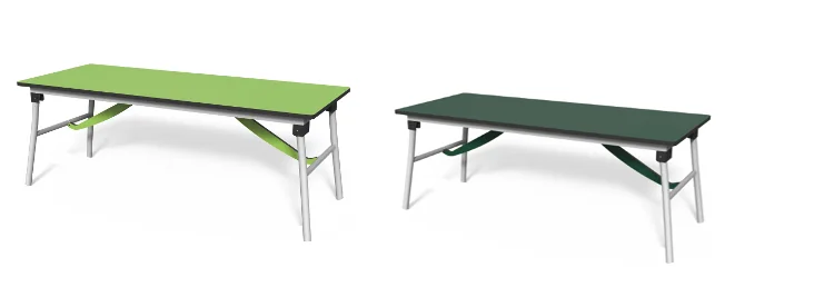 Outdoor PE-Klapptisch 150 cm, Höhe 55 cm (Dunkelgrün & Limette) – tisch-bank-03