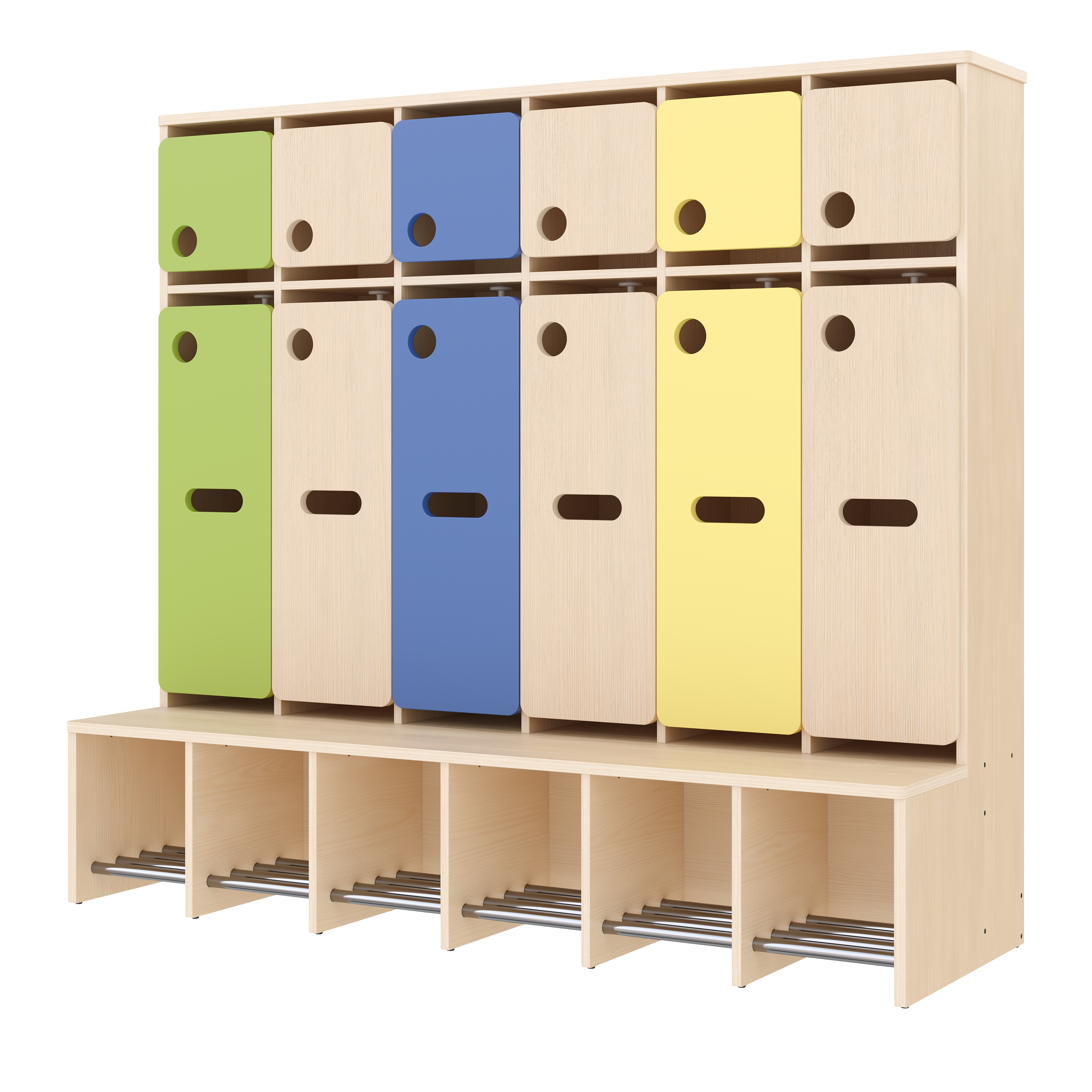 Komplett-Garderobe, 6 Plätze, Sitzhöhe: 31 cm – KB1-DG25178-V01-31_7913350
