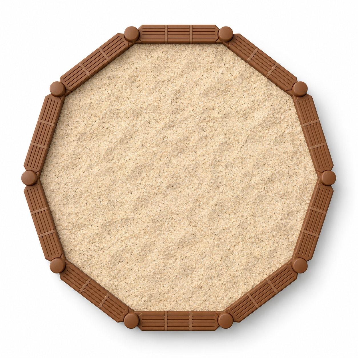 Sandkasten-Set XL – 10 Elemente (Zehneck / Rechteck) – 60470_Sandkasten_Set_Illustration